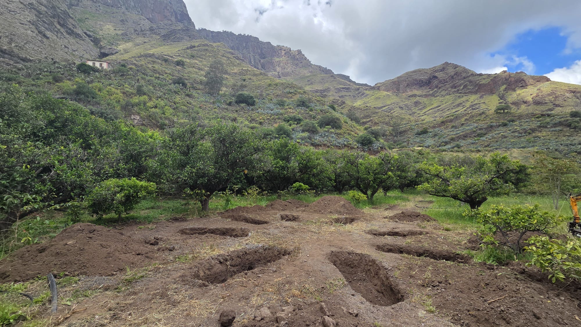 Bancales y frutales del valle donde se desarrolló Sin Señal
