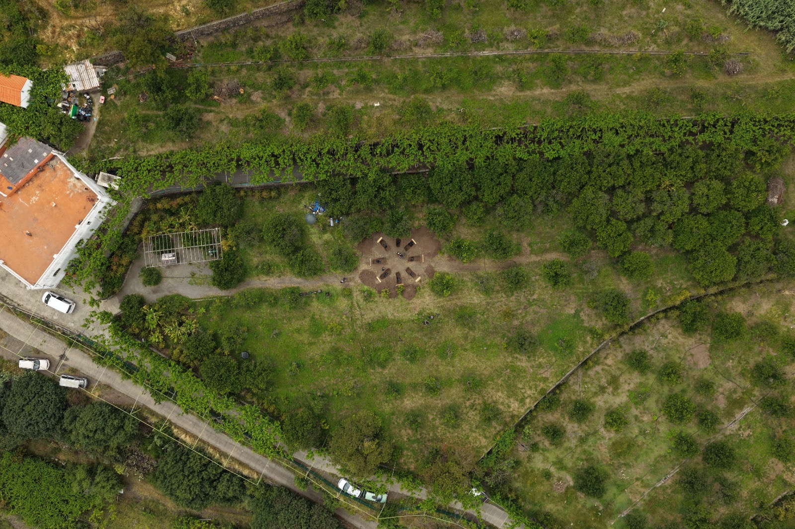 Vista aérea de la finca donde se grabó Sin Señal