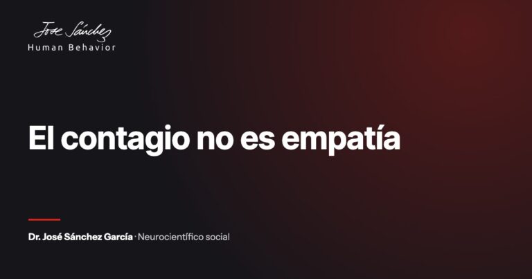 El contagio no es empatía. Artículo del Dr. José Sánchez García, neurocientífico social.