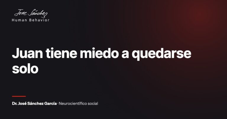 Juan tiene miedo a quedarse solo